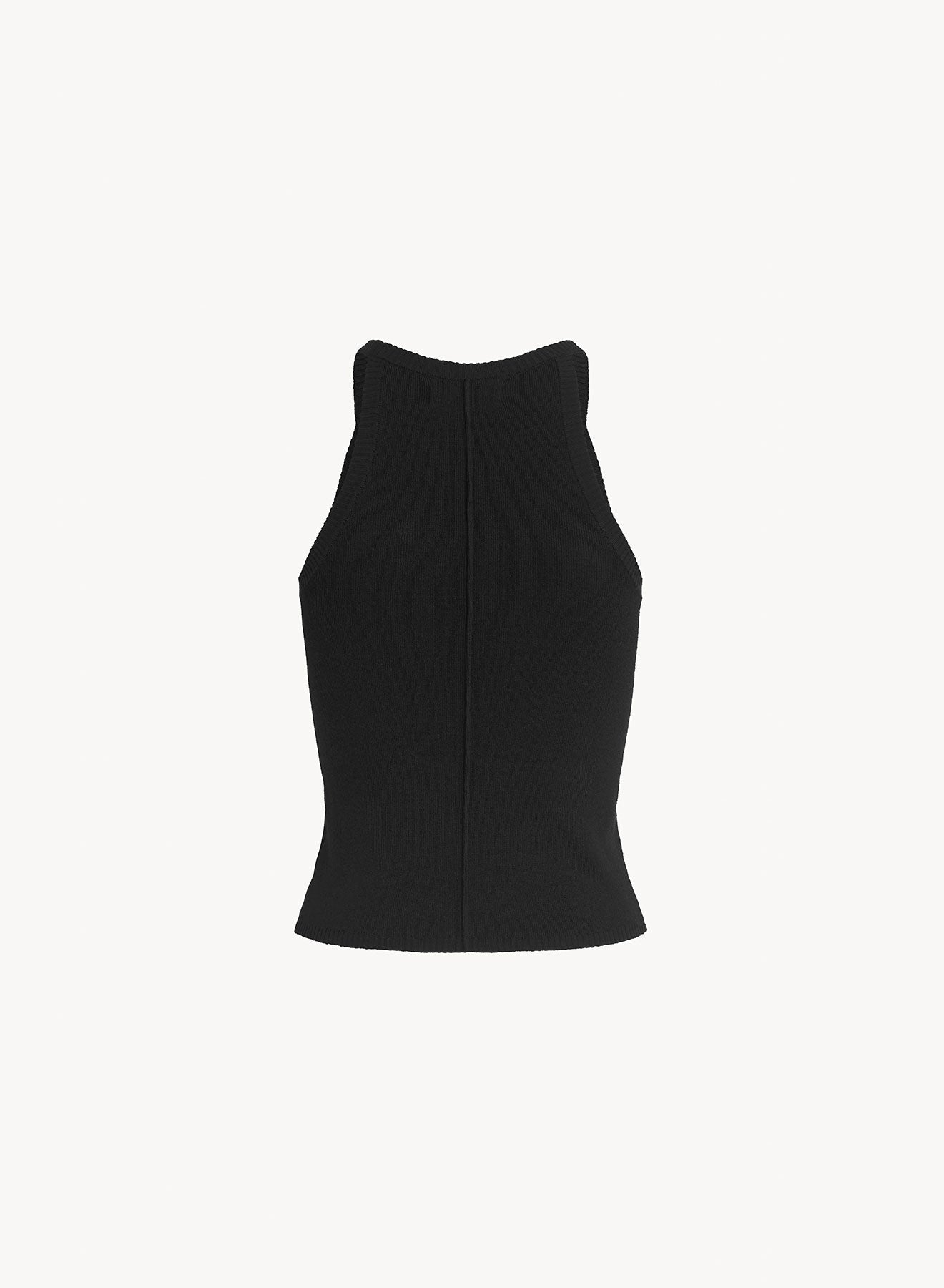 Bella DahlRounded Neck Jersey Tank - BlackTops