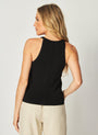 Bella DahlRounded Neck Jersey Tank - BlackTops