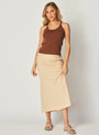 Bella DahlRounded Neck Linen Jersey Tank - French EspressoTops