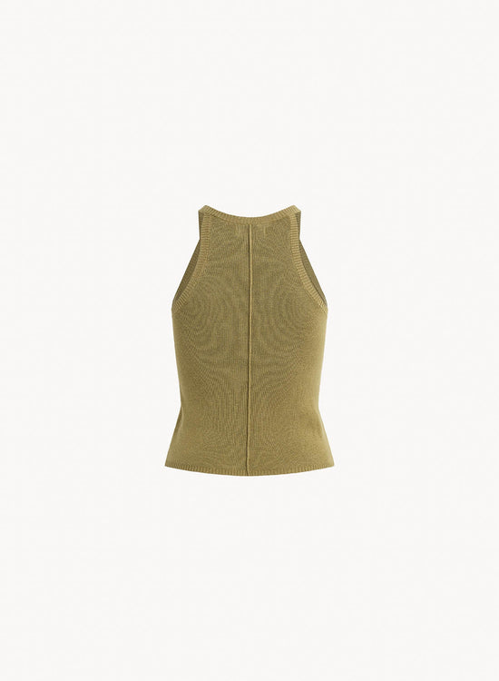 Bella DahlRounded Neck Sweater Tank - Dried HerbTops