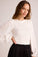 Bella DahlRuched Waist Flowy Sleeve Top - Winter WhiteTops