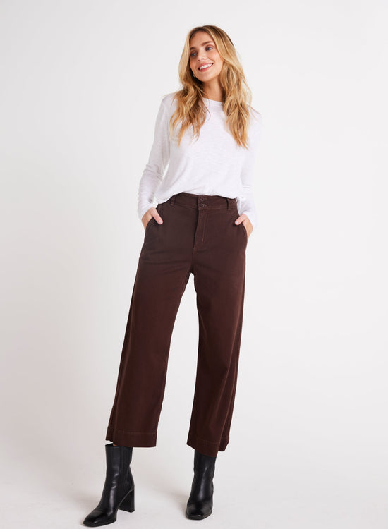 Bella DahlSaige Wide Leg Crop - Chocolate PlumBottoms