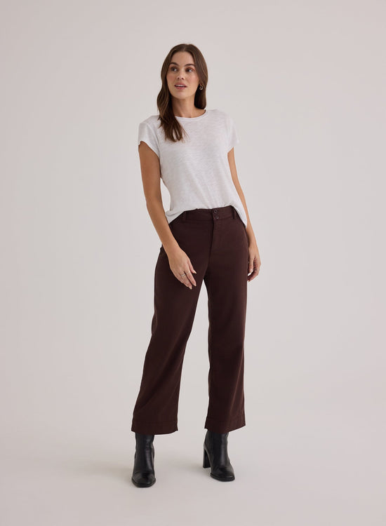 Bella DahlSaige Wide Leg Crop - Deep EspressoBottoms