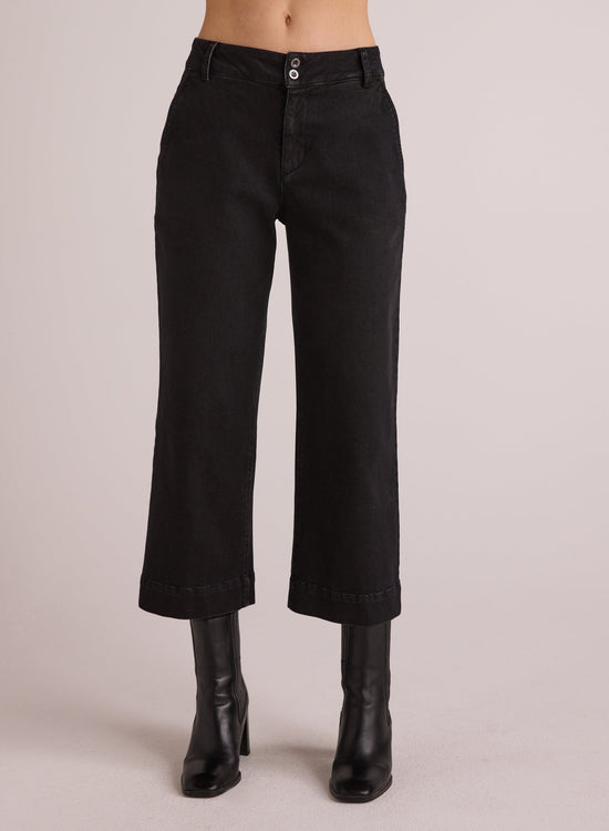 Bella DahlSaige Wide Leg Crop - Smoke WashBottoms