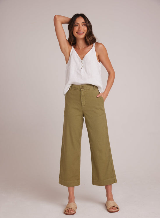 Bella DahlSaige Wide Leg Crop - Tropical OliveBottoms