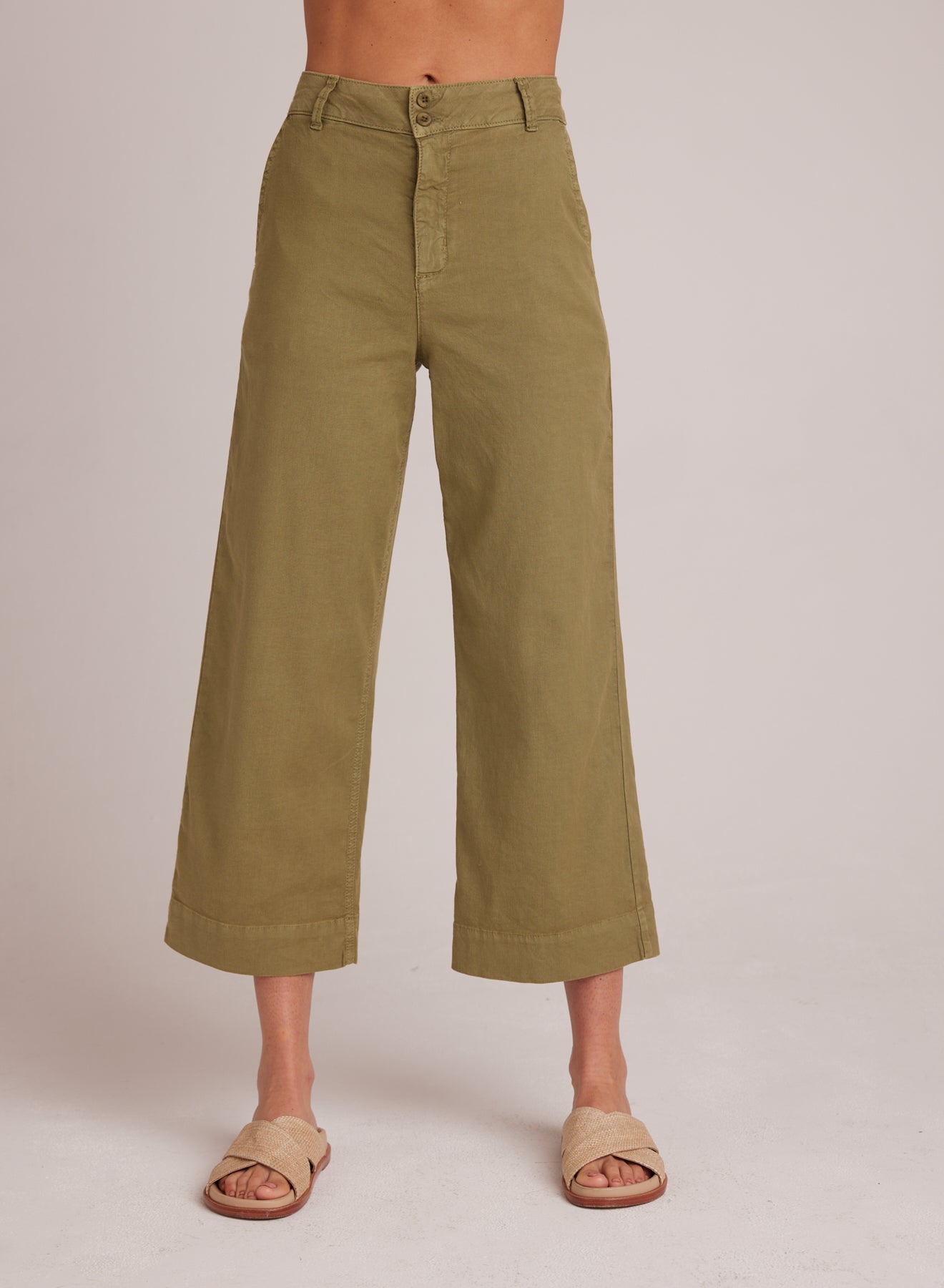 Bella DahlSaige Wide Leg Crop - Tropical OliveBottoms