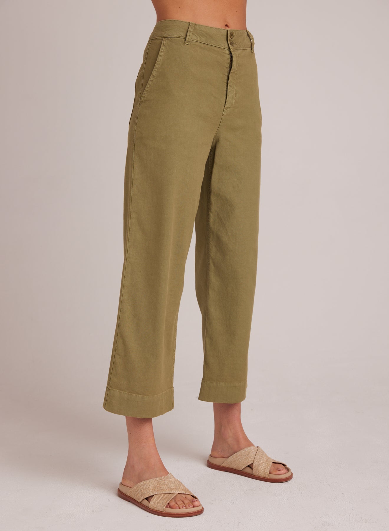 Bella DahlSaige Wide Leg Crop - Tropical OliveBottoms