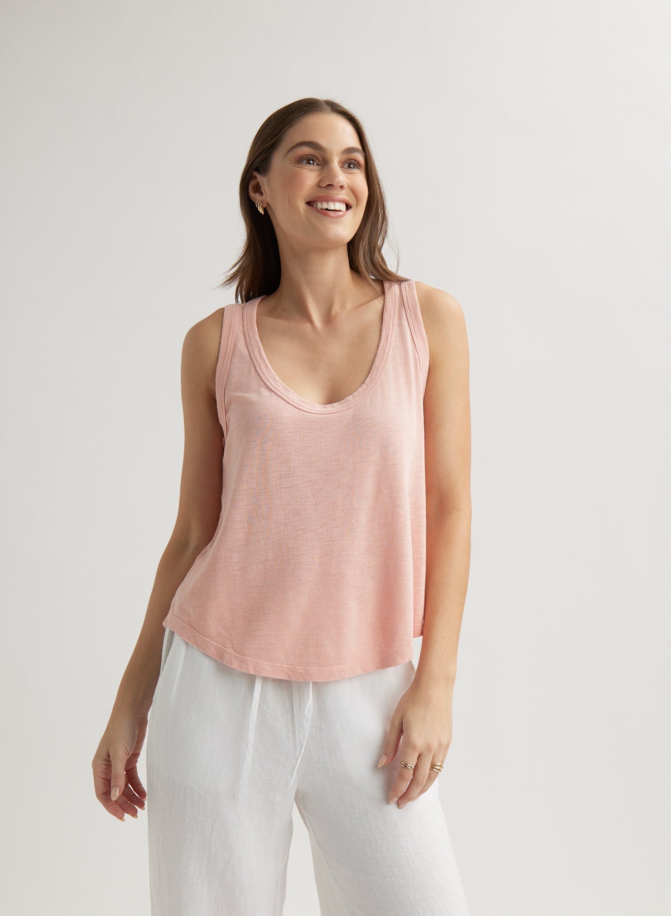 Bella DahlScoop Neck Tank Top - Peach FizzTops