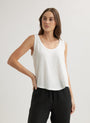 Bella DahlScoop Neck Tank Top - WhiteTops