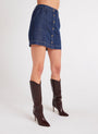 Bella DahlSeamed Button Front Skirt - Dark DenimBottoms