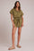 Bella DahlSearose Romper with Belt - Tropical OliveJumpsuits & Rompers