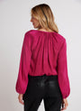 Bella DahlShirred Button Front Blouse - Fuchsia BerryTops