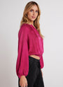 Bella DahlShirred Button Front Blouse - Fuchsia BerryTops