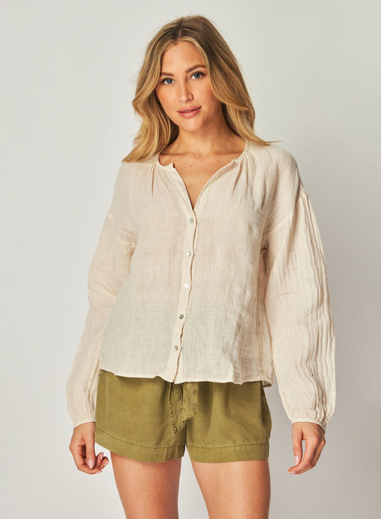 Bella DahlShirred Neck Blouse - Samba TanTops