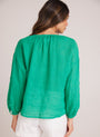 Bella DahlShirred Neck Blouse - Tropical GreenTops