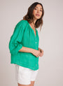 Bella DahlShirred Neck Blouse - Tropical GreenTops