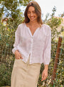 Bella DahlShirred Neck Blouse - WhiteTops