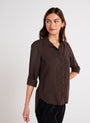 Bella DahlShirt Tail Button Down - Chestnut BrownTops