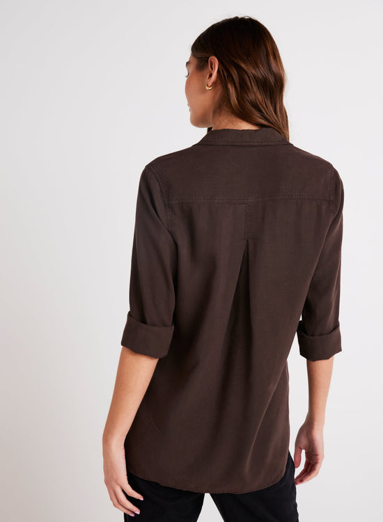 Bella DahlShirt Tail Button Down - Chestnut BrownTops