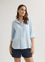 Bella DahlShirt Tail Button Down - Clear WaterTops