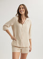 Bella DahlShirt Tail Button Down - Linen SandTops