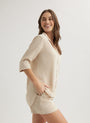 Bella DahlShirt Tail Button Down - Linen SandTops