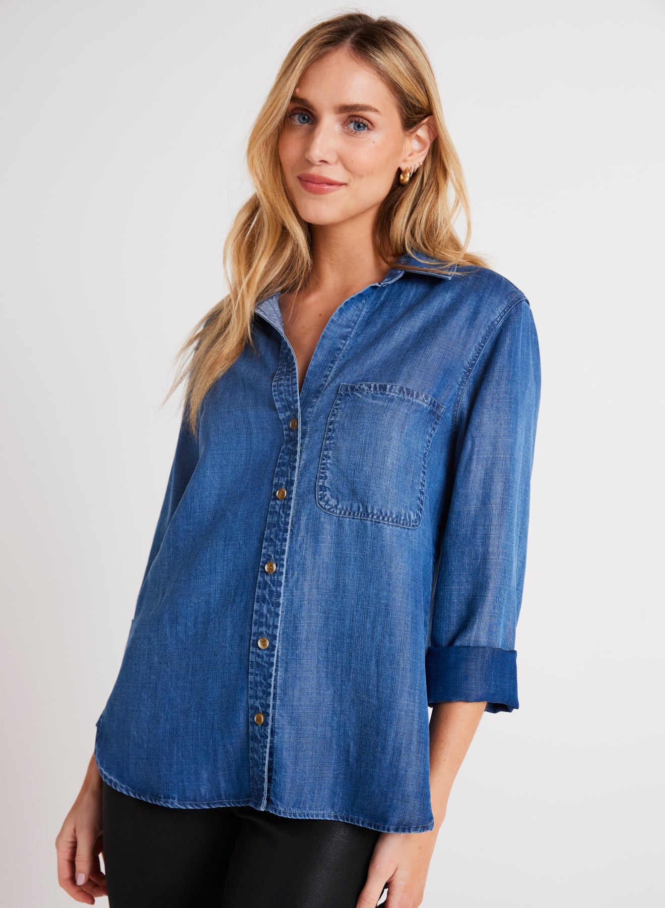 Bella DahlShirt Tail Button Down - Moonlit Haze WashTops