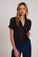 Bella DahlShort Sleeve Flowy Button Down - BlackTops