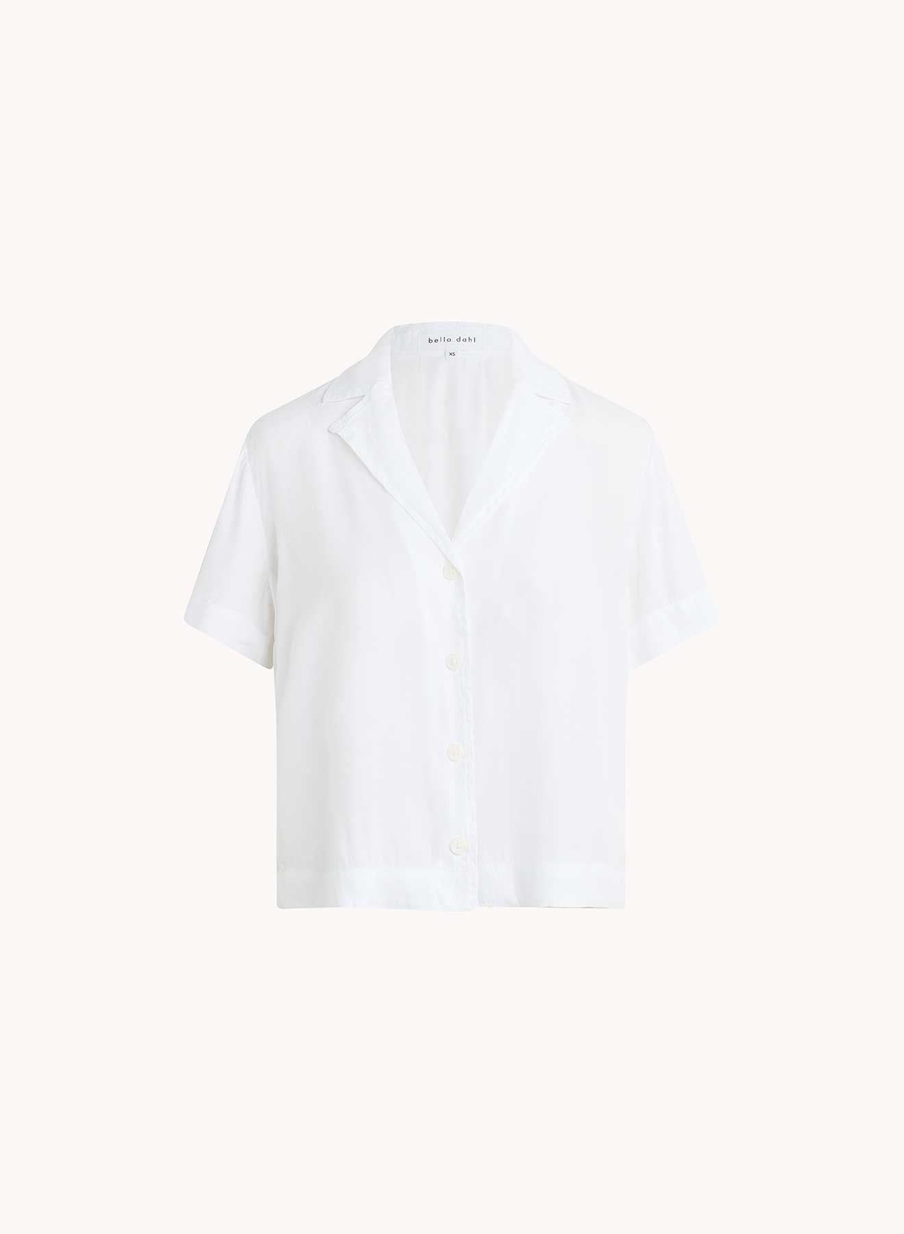 Bella DahlShort Sleeve Flowy Button Down - WhiteTops