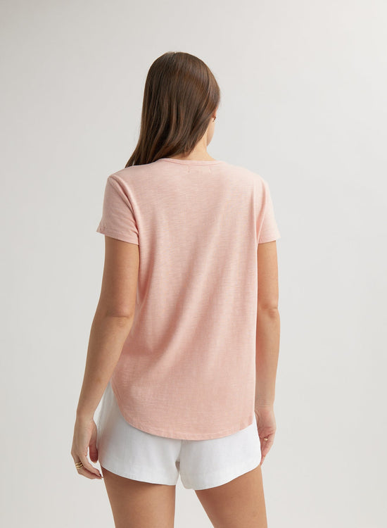 Bella DahlShort Sleeve Henley - Peach FizzTops