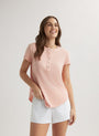 Bella DahlShort Sleeve Henley - Peach FizzTops