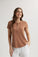 Bella DahlShort Sleeve Henley - Terracotta BrownTops