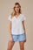 Bella DahlShort Sleeve Henley - WhiteTops