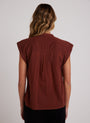 Bella DahlShort Sleeve Pintuck Pullover - Cherry MahoganyTops