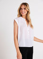 Bella DahlShort Sleeve Pintuck Pullover - WhiteTops