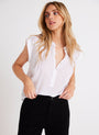 Bella DahlShort Sleeve Pintuck Pullover - WhiteTops