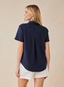 Bella DahlShort Sleeve Pocket Button Down - Endless SeaTops