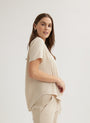 Bella DahlShort Sleeve Pocket Button Down - Linen SandTops