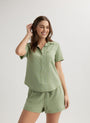 Bella DahlShort Sleeve Pocket Button Down - Olive GroveTops