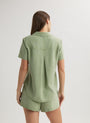 Bella DahlShort Sleeve Pocket Button Down - Olive GroveTops