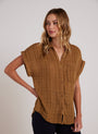 Bella DahlShort Sleeve Pocket Button Down - Topaz GoldTops