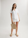 Bella DahlShort Sleeve Pocket Button Down - WhiteTops