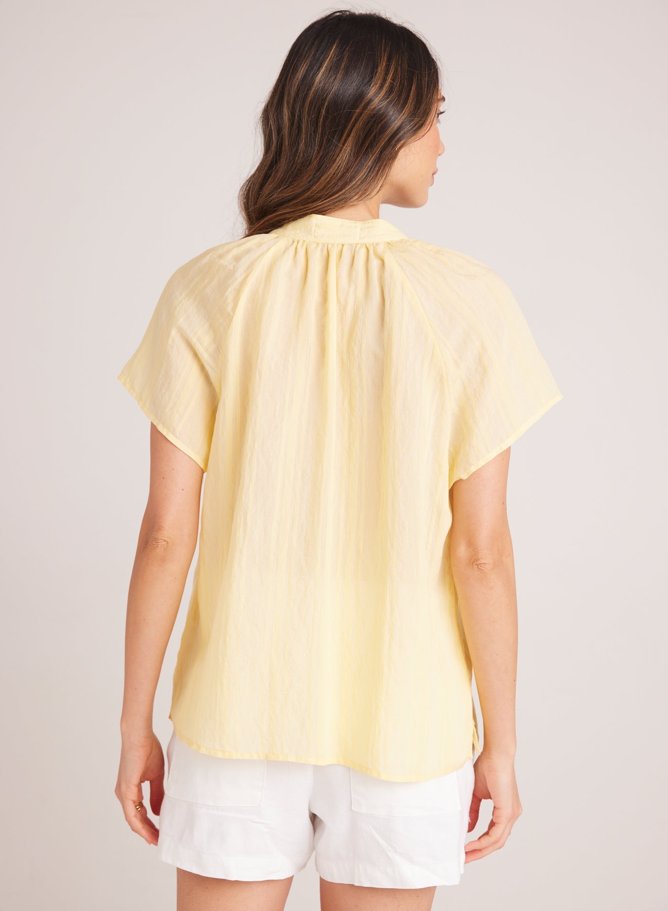 Bella DahlShort Sleeve Pocket Pullover - Citron YellowTops