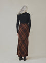 Bella DahlSide Slit Bias Maxi Skirt - Autumn Ember PlaidBottoms