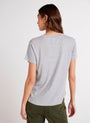 Bella DahlSide Slit V - Neck Tee - Heather AshTops