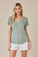 Bella DahlSide Slit V - Neck Tee - Olive GroveTops