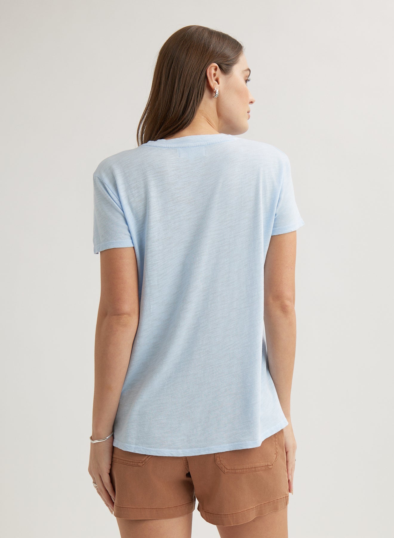 Bella DahlSide Slit V - Neck Tee - Perennial BlueTops