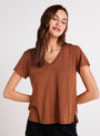 Bella DahlSide Slit V - Neck Tee - Twilight GoldTops