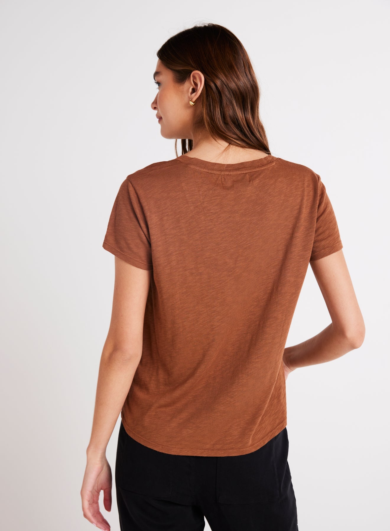 Bella DahlSide Slit V - Neck Tee - Twilight GoldTops