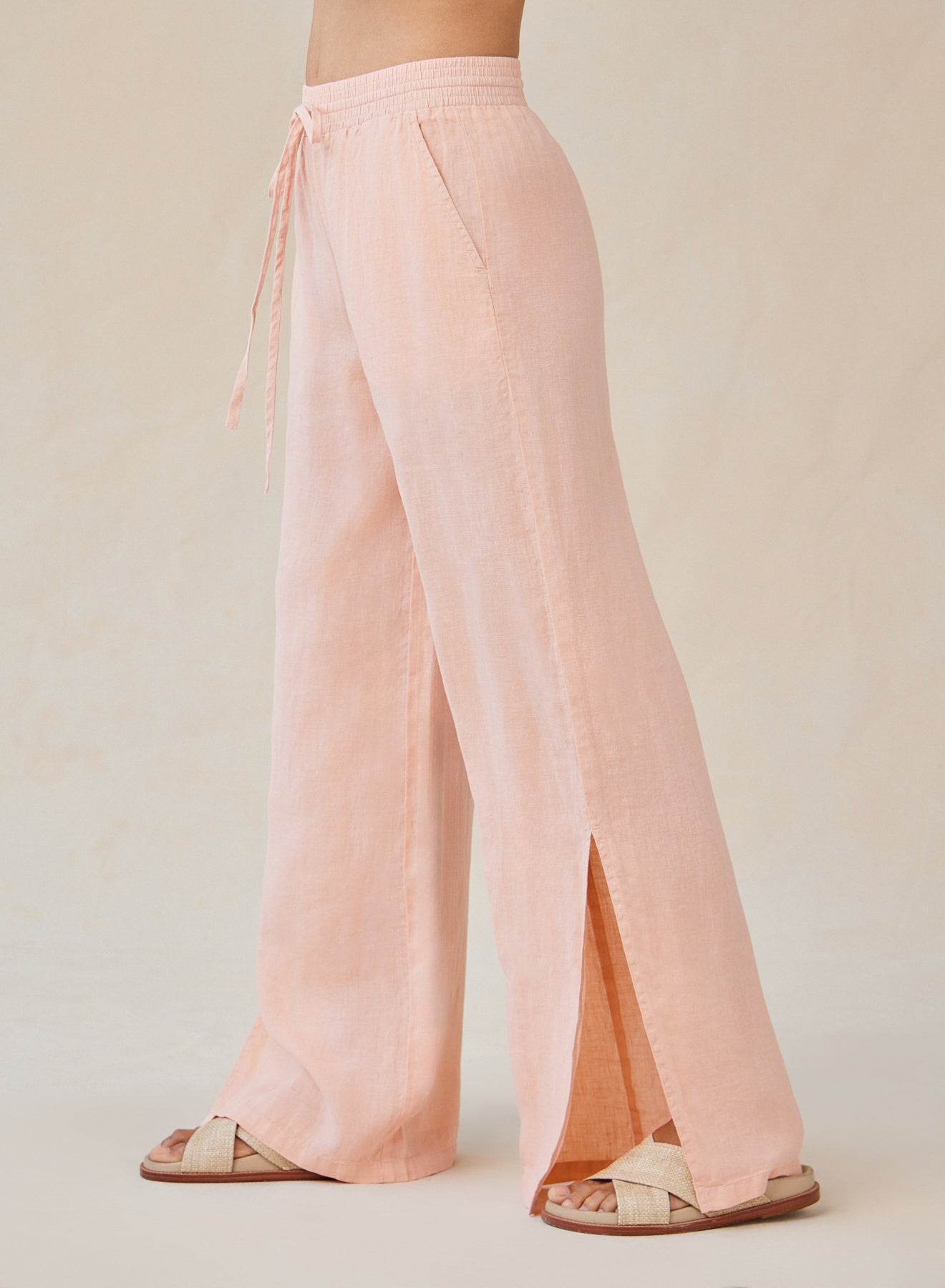 Bella DahlSide Slit Wide Leg Pant - Peach FizzBottoms